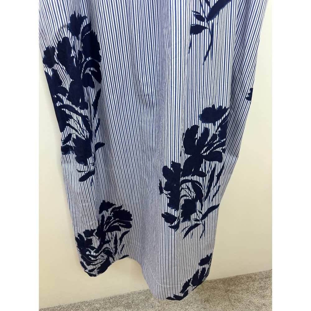 NWT Abercrombie & Fitch Sweetheart Babydoll Maxi Dress Blue Floral Striped M Med - Picture 5 of 12